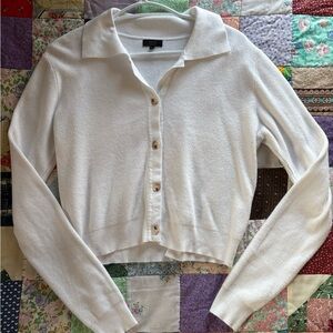 Women’s White Button-Up Knit Cardigan